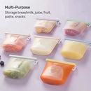 5 Bolsas De Silicona Grado Alimenticio Para Leche Materna