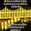 Set Kit Cerca Valla Plástica Luz Solar Automática Led Decoración Navideña Delimitar Sendero Cerramiento División Borde Jardín Finca Patio Nocturno Mágico Confiable Duradero Exterior 1.75 Metros