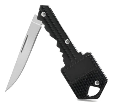 Cuchillo Supervivencia Navaja Táctica Camping Llave Llavero Negro