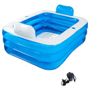 Banera Inflable Doble Con Bomba De Aire Electrica Y Reposaca