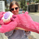 Peluche Oso Lotso Dormilón Acostado Grande 65cm Morado