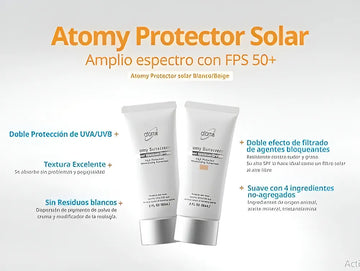 Protector Solar Atomy tono blanco Sunscreen