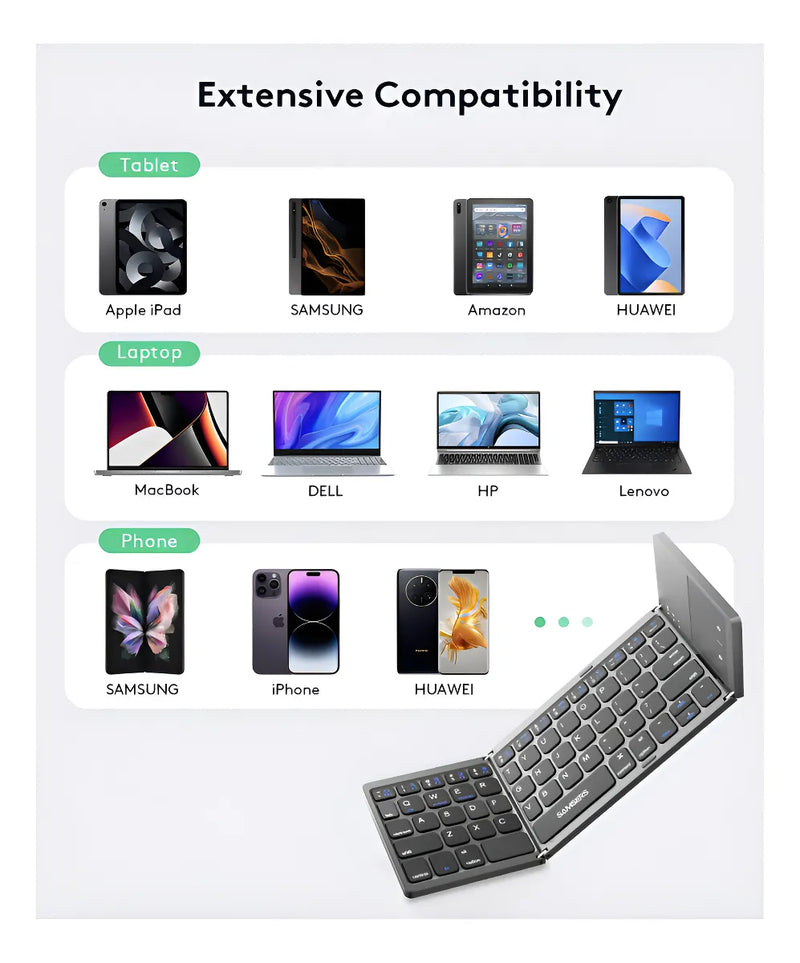 Mini teclado Bluetooth plegable ultrafino con panel táctil Genérica B033 Gris oscuro