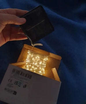 Luces Navideñas Guirnalda 12metros 100 Led Con Energía Solar Luz Cálida
