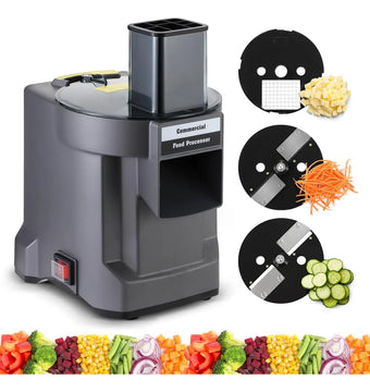 3 En 1 Cortadora Eléctrica De Verduras Cubicador Y Picador Gris Oscuro
