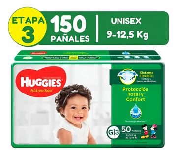Pañales Huggies Etapa 3 X 150 U. Pañales Etapa 3 Desechables Etapa 3/g Sin Género