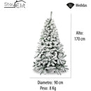 Árbol Artificial De Navidad Nevado 1.70 Color Verde