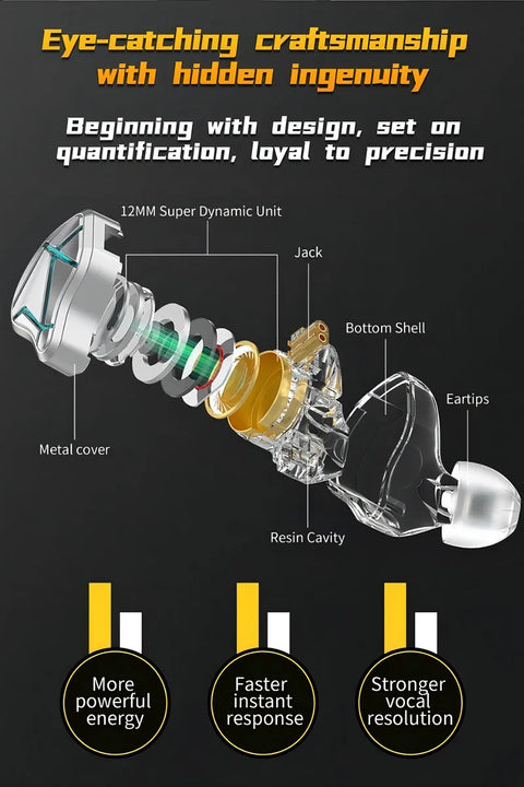Audífonos Kz Esx Con Mic Dinámicos Hifi Good Bass Monitor