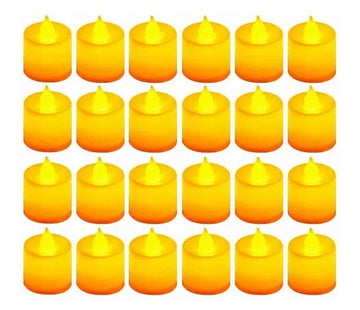 24 Velas Ligeras Electrónicas De Led Con Efecto Llama Luz Amarilla - Cilindro