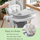 Silla Alta Plegable 3 En 1 Para Bebés Y Niños Gris Claro