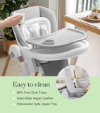 Silla Alta Plegable 3 En 1 Para Bebés Y Niños Gris Claro