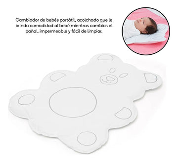 Cambiador Semi Acolchado Oso Para Bebe Toral Blanco