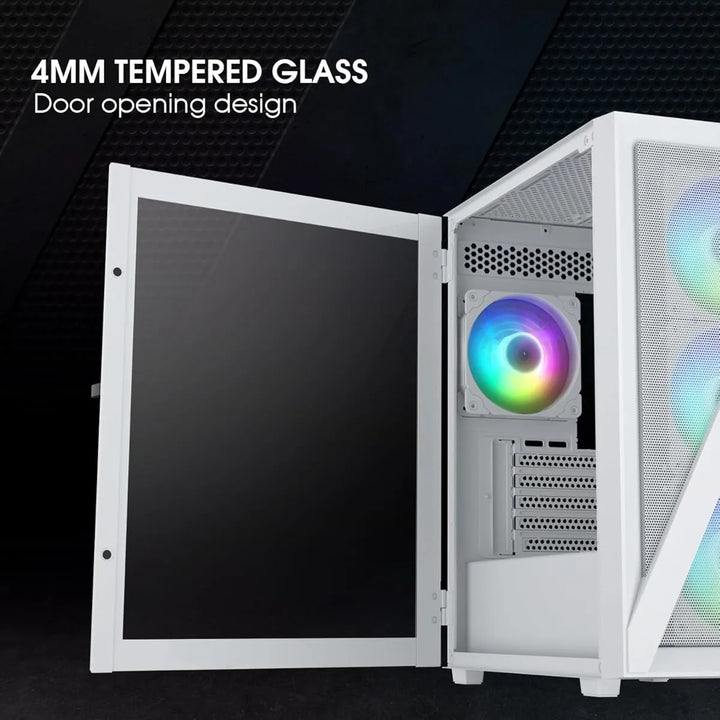 Caja Pc Vetroo M05 Micro Atx, Vidrio Templado Y Rgb 120mm