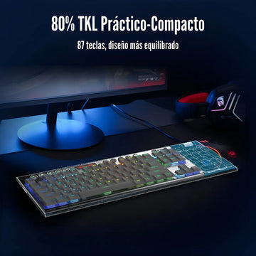 Teclado Gamer Inalámbrico Redragon Horus K621w Tkl Blanc Rgb Idioma Español Latinoamérica Color Del Teclado Blanco