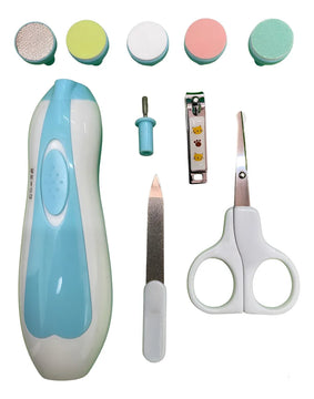Set Manicure Completo Para Bebes Con Limas, Cortauña, Tijera Azul Claro