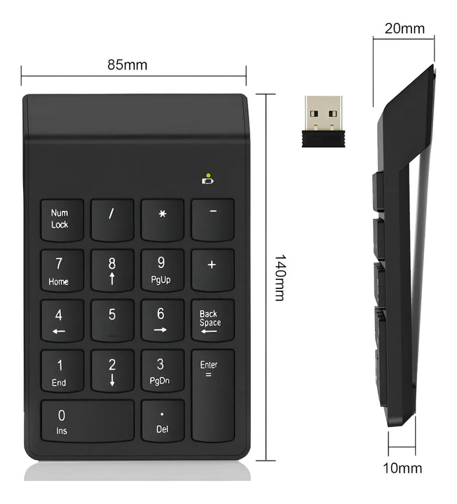 Mini Teclado Numérico Inalámbrico 19 Teclas Usb Mac Y Pc