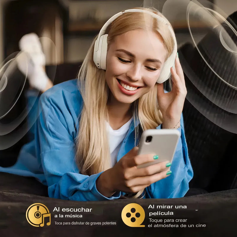 Haylou S30 Pro Anc Audífonos Diadema Gamer Inalámbricos/con Micrófono, Bluetooth 5.4, Llamadas Manos Libres, Cancelación De Ruido Adaptativa De - 43db, Controlador 40mm, 80h Reproducción, Blanco