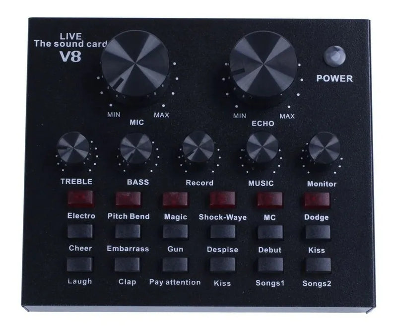 Mini Mezclador Audio En Vivo, Tarjeta De Sonido Externa Usb