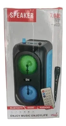 Parlante Bluetooth Portátil Cabina Sonido Fm Usb Micrófono Negro