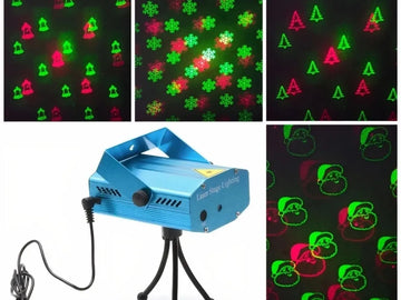 Proyector 6 Figuras Laser Verde Rojo Audioritmico Soporte Rojo/verde