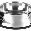 Plato Comedero Bebedero Gato Perro 25 Cm Acero Inoxidable Plateado