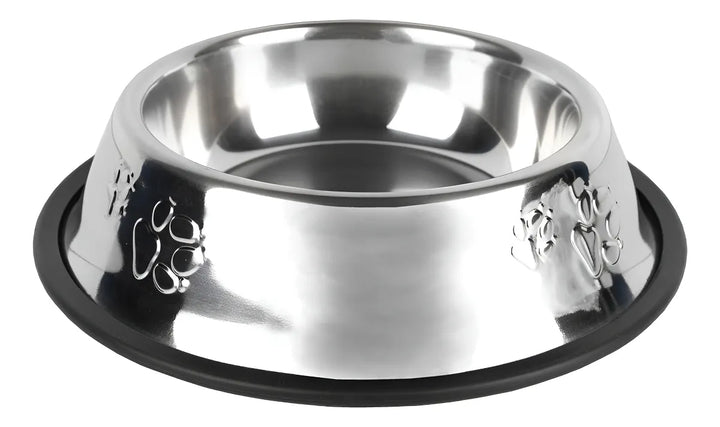 Plato Comedero Bebedero Gato Perro 25 Cm Acero Inoxidable Plateado