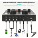 Micrófono Profesional Condensador+brazo+tarjeta Sonido V8 Dorado
