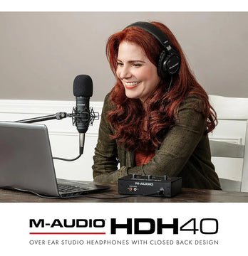 Auriculares De Monitoreo De Estudio M-audio Hdh40 Podcast Y Grabación, Diadema Flexible Y Cable De 2.7 Metros
