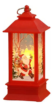 Farol Vela Navideño Rojo Luz Led Navidad Decoración Noel