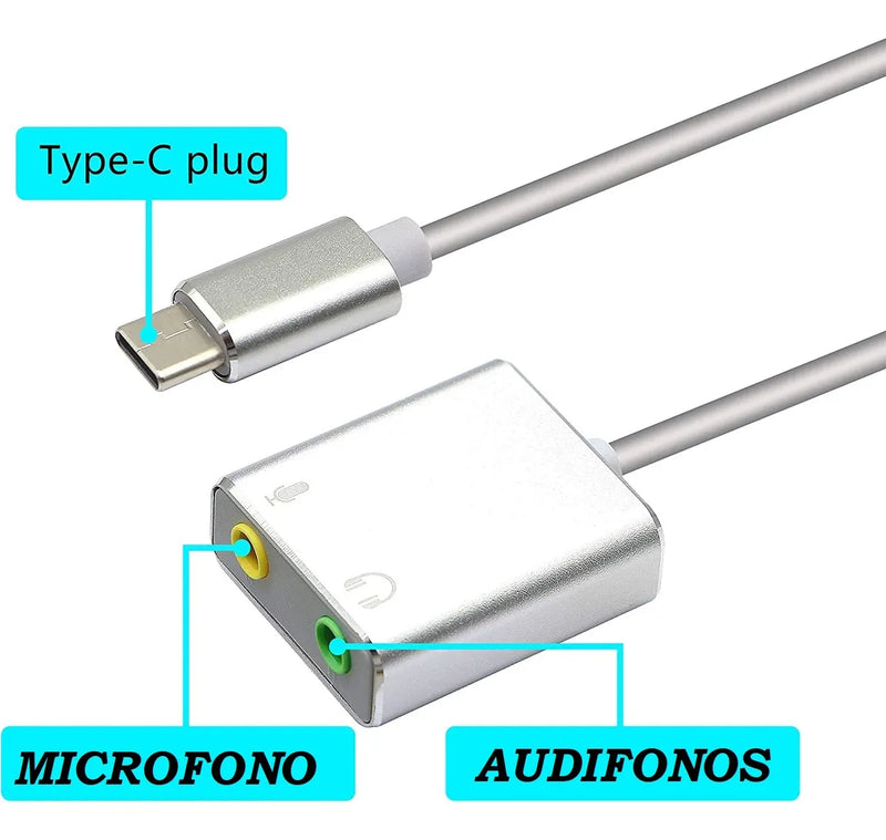 Adaptador De Sonido Tipo C - Plug Microfono- Plug Audifonos