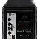 Radio Parlante Con Panel Solar Linterna+3bombillos Fm Am Bt Negro