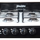 Estufa De Mesa Jemagas 4 Puestos Acero Quemador Aluminio Negro