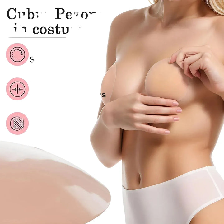 Cubre Pezón Tapa Senos Mujer Silicona Adhesivo Reutilizable Diseño 1 Grande