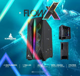 Combo Chasis Gamer Iceberg Flow X Plus 6 Ventiladores Filtro Negro