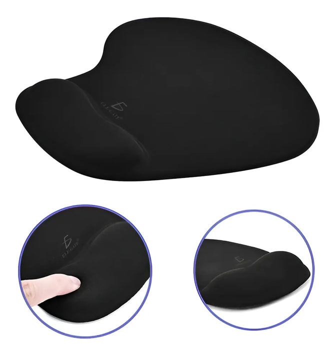 Mousepad Tapete Ergonomico Antideslizante Descanso Muñeca Color Negro