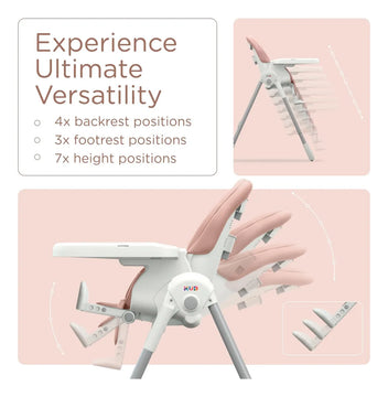 Silla Alta Plegable 3 En 1 Para Bebé 7 Alturas 4 Reclinables