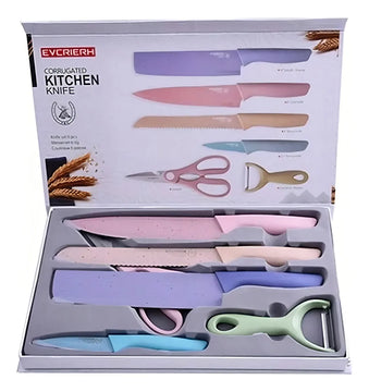Juego Set Cuchillos Cocina X 6 Piezas Colores