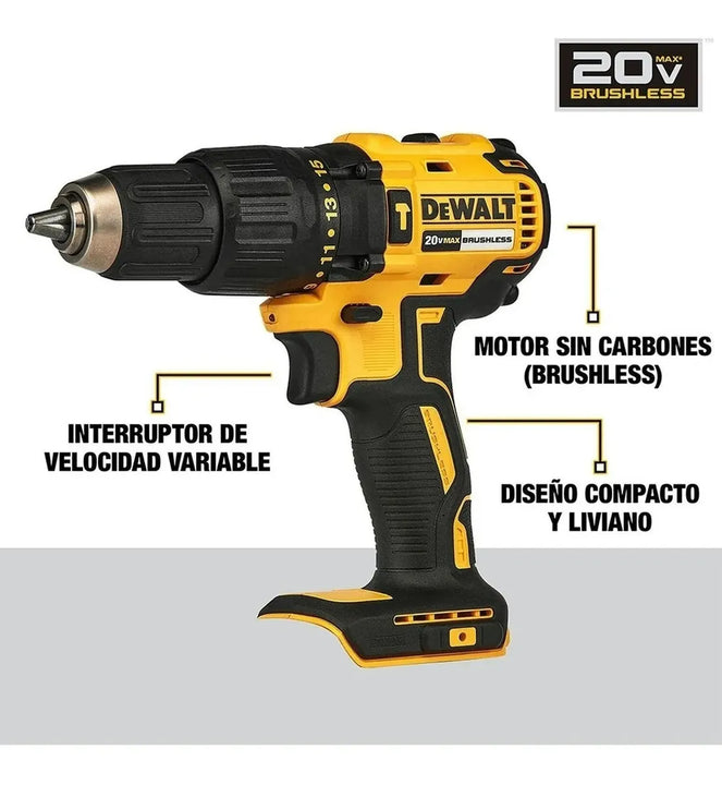 Taladro Percutor Inalámbrico De 13mm Dewalt Dcd7781d1 20v Amarillo/negro