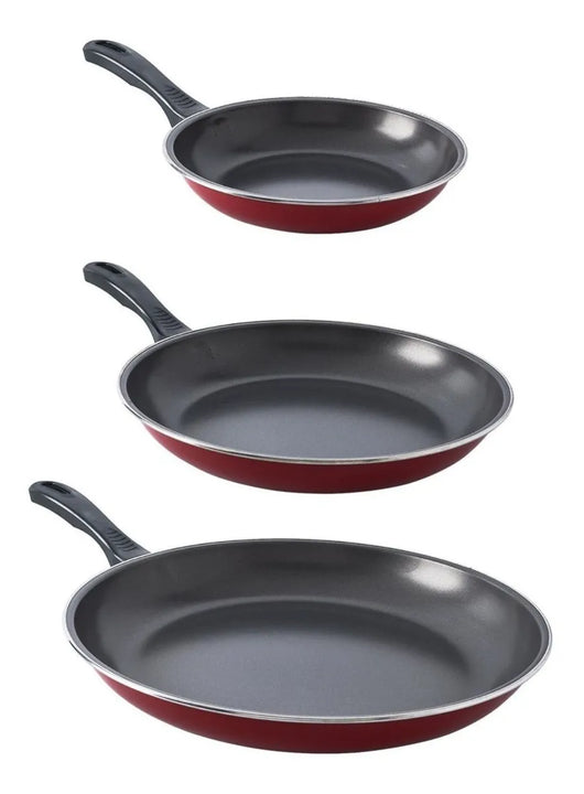 Sartén X3und 20 24 Y 32cm Negro Home Collection Negro-rojo