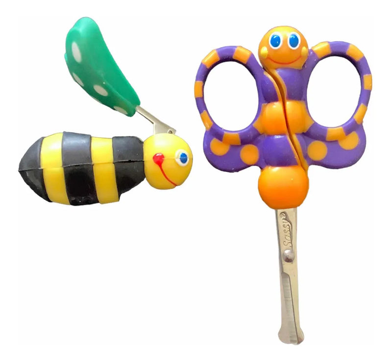 Cortauñas Abejita Y Tijeritas Mariposita Bebe Y Niños Set Amarillo Y Negro