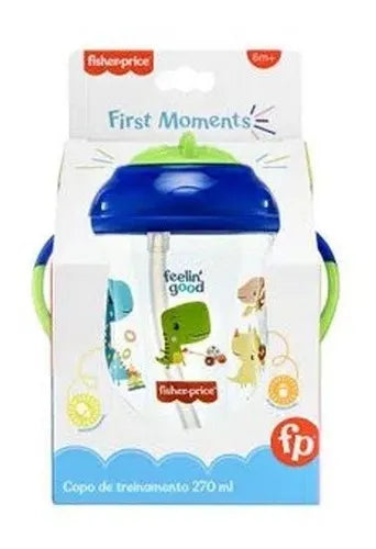 Copa Fisher-price First Moments Azul 270 Ml Pajita