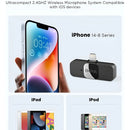 Sistema de micrófono inalámbrico Boya BY-v2 para iOS 2.4G con solapa, negro