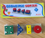 Juego Apilable Figura Geométrica Aprendizaje Montessori Madera Didácticos Niños