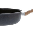 Sartén Profundo Imusa Natural Stone 24cm Con Tapa De Vidrio Color Gris