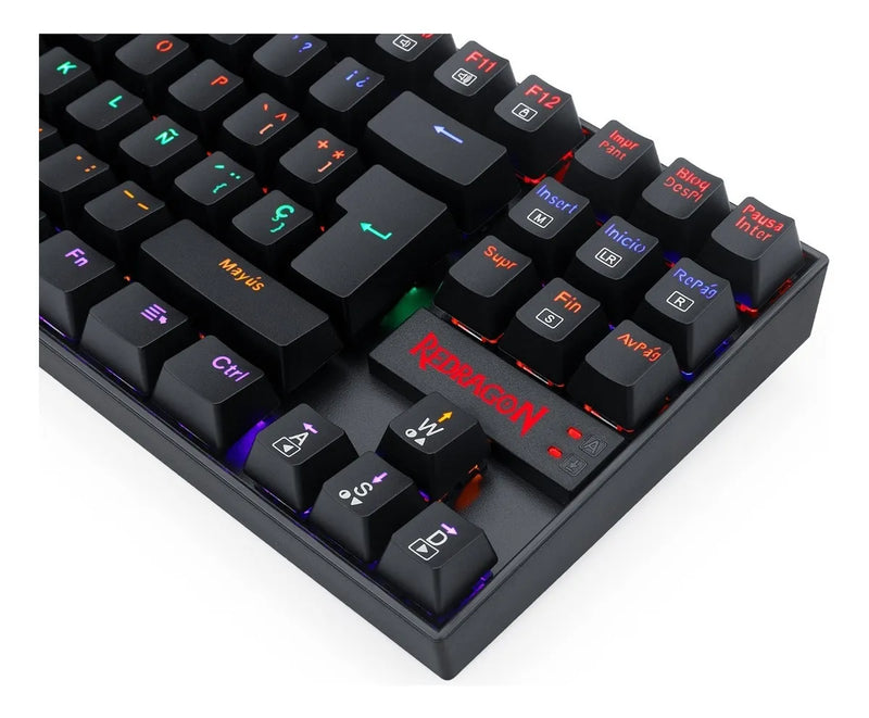 Teclado Mecánico Redragon Kumara Rainbow K552-kr-sp Teclado Negro Idioma Español Latinoamérica