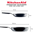 KitchenAid Set x2 Sartenes 31 y 21cm Antiadherente Anodizado Duro Negro Onix 84811