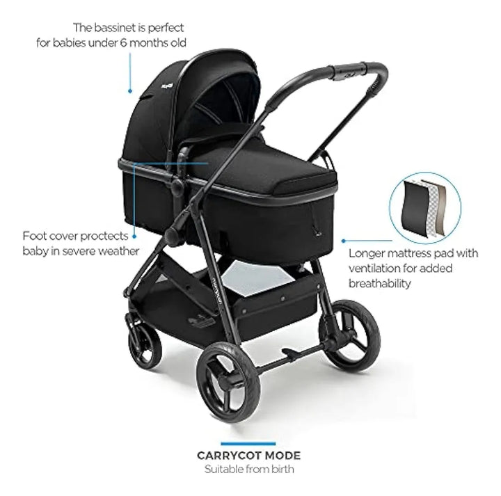 Asiento 2 En 1: Moisés Y Cochecito Plegable, Neumáticos Todo