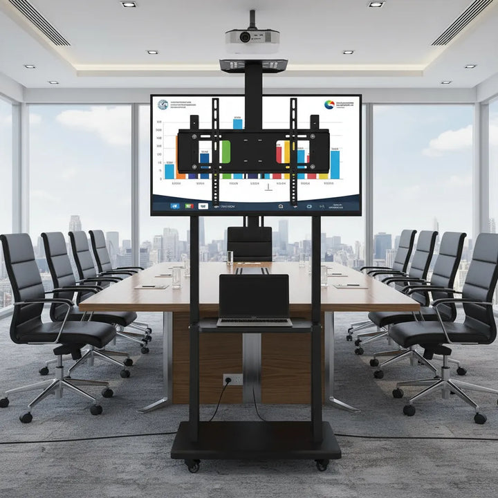 Soporte Piso Pedestal Tv Estante Mesa 32 A 70 Metalico Color Negro