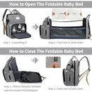 Mochila 3 En 1 Pañalera Cuna Y Mudador Portátil Para Bebés