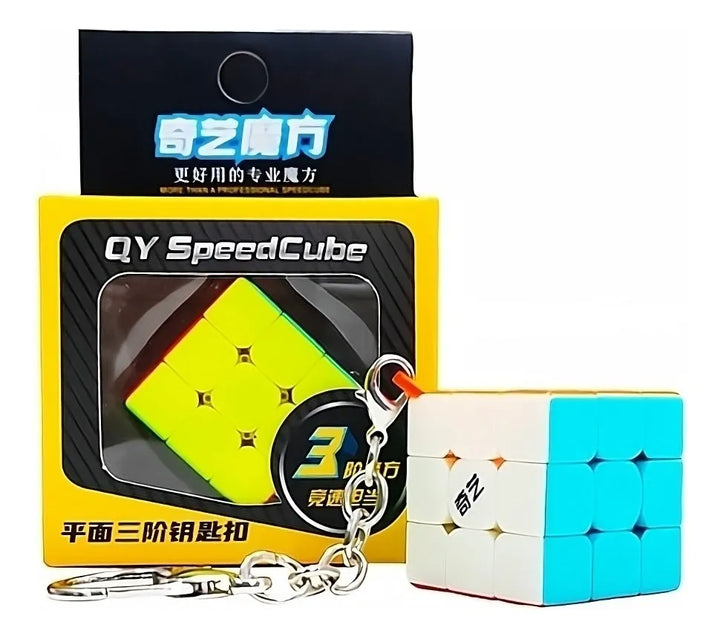 Mini Cubo Rubik Qiyi 3x3x3 Llavero Stickerless Antiestrés